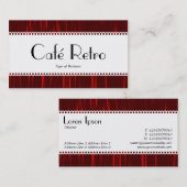 Café Retro (Scalloped) - Rote Straßen Visitenkarte (Vorne/Hinten)
