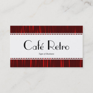 Café Retro (Scalloped) - Rote Straßen Visitenkarte