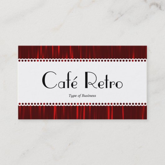 Café Retro (Scalloped) - Rote Straßen Visitenkarte (Vorderseite)