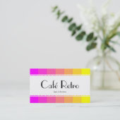 Café Retro (Scalloping) - Magenta to Yellow Visitenkarte (Stehend Vorderseite)