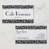 Café Romana (Scalloped) Blumenmuster (Gold) Visitenkarte (Vorne/Hinten)