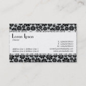 Café Romana (Scalloped) Blumenmuster (Gold) Visitenkarte (Rückseite)