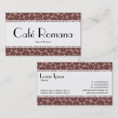 Café Romana (Scalloping) Blumenmuster Visitenkarte (Vorne/Hinten)