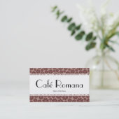Café Romana (Scalloping) Blumenmuster Visitenkarte (Stehend Vorderseite)