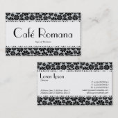 Café Romana (Scalloping) Blumenmuster Visitenkarte (Vorne/Hinten)