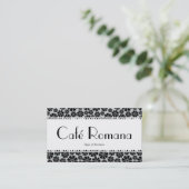 Café Romana (Scalloping) Blumenmuster Visitenkarte (Stehend Vorderseite)