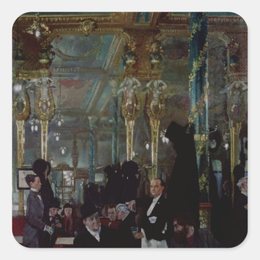 Cafe Royal, London, 1912 Quadratischer Aufkleber (Vorderseite)