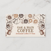 Café Rustikales Café Espresso Illustration Visitenkarte (Vorderseite)