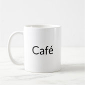 Café, schwarze Buchstaben weiß Kaffeetasse (Links)