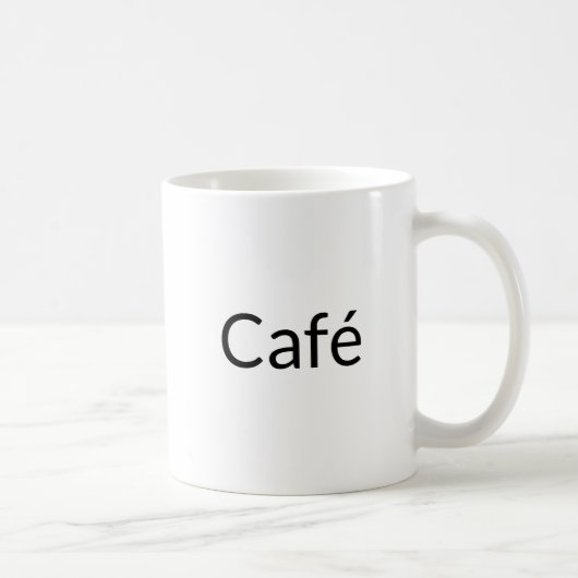 Café, schwarze Buchstaben weiß Kaffeetasse (Rechts)