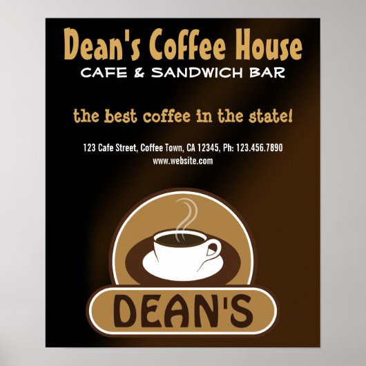 Café Shop Coffee Cup Custom Marketing Poster (Vorne)