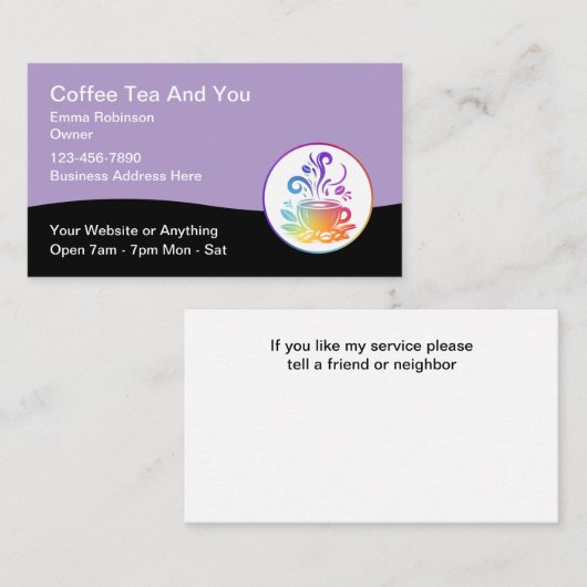 Café Sidewalk Visitenkarte (Vorne/Hinten)