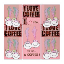 Café Sign Coffee Lover mit rosa Triptych