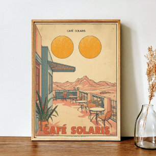 Café Solaris - Sci-Fi Vintage Poster