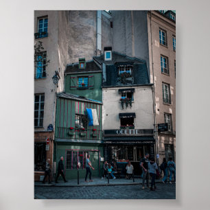 Café-Straßenansichten in Paris Poster