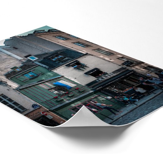 Cafe Street View in Paris Poster (Ecke)