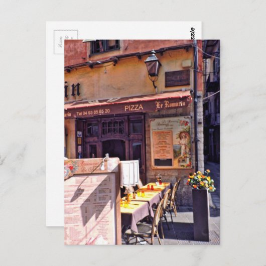 Café-Szene Postkarte (Vorne/Hinten)