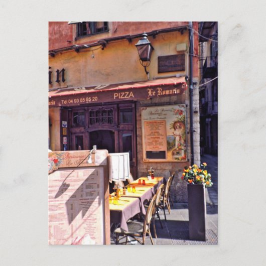 Café-Szene Postkarte (Vorderseite)