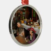 Cafe - Temptationen 1915 Silbernes Ornament (Rechts)