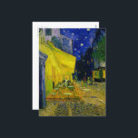 Café Terrace Arles, Place du Forum by van Gogh Feiertagspostkarte<br><div class="desc">Vincent van Gogh - Cafe Terrace Arles (Cafe Terrace,  Place du Forum,  Arles),  1888. Vincent Willem van Gogh (1853-1890) war ein niederländischer postimpressionistischer Maler,  der posthum zu einer der berühmtesten und einflussreichsten Persönlichkeiten in der Kunstgeschichte des Westerns wurde.</div>