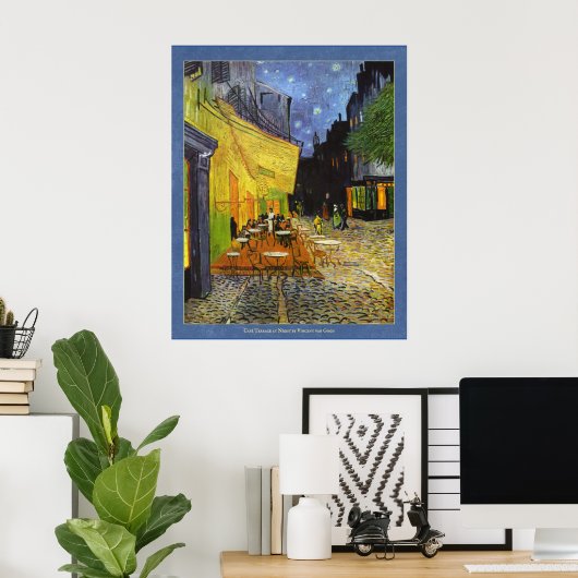 Cafe Terrace at Night by van Gogh Poster (Heimbüro)