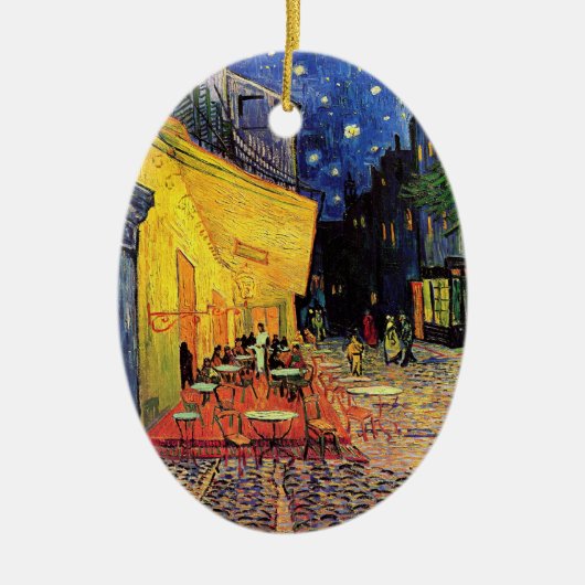 Café Terrace at Night by Vincent van Gogh Keramik Ornament (Vorne)