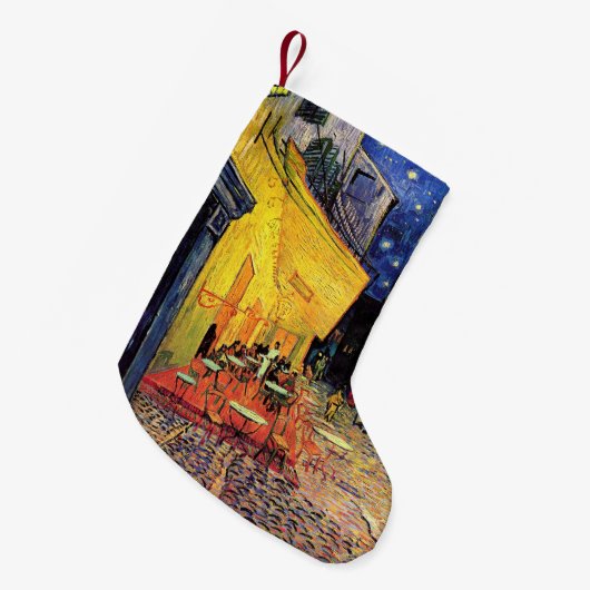 Café Terrace at Night by Vincent van Gogh Kleiner Weihnachtsstrumpf (Vorderansicht (hängend))
