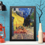 Café Terrace at Night by Vincent van Gogh Poster<br><div class="desc">Das Cafe Terrace on the Place du Forum by Vincent van Gogh ist ein Vintages Post-Impressionismus architektonisches Stadtbild. Von außen hat man einen Blick auf ein Restaurant mit Tischen, Stühlen, Kellnern und anderen Speisen. Eine schöne Nacht mit Sternen am Himmel in Arles, Frankreich. Über den Künstler: Vincent Willem van Gogh...</div>