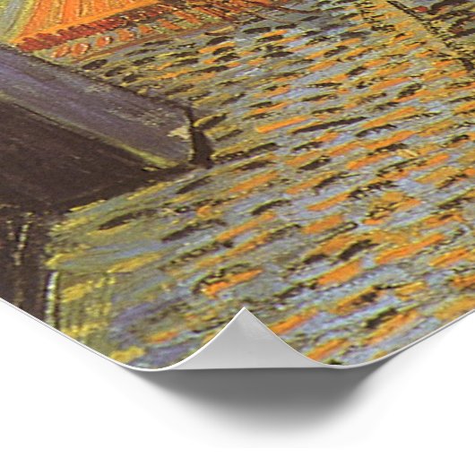 Café Terrace at Night by Vincent van Gogh Poster (Ecke)