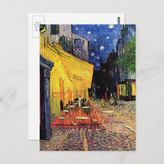 Café Terrace at Night by Vincent van Gogh Postkarte (Vorne/Hinten)