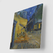 Café Terrace at Night by Vincent van Gogh Quadratische Wanduhr (Winkel)