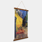 Café Terrace at Night by Vincent van Gogh Wandteppich Mit Holzrahmen (Gewinkelt)