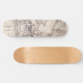 Cafe Terrace at Night, Fine Art Sketch, Van Gogh Skateboard (Horizontal)