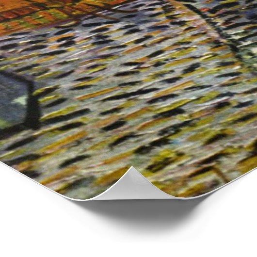 Café Terrace at Night Van Gogh Poster (Ecke)