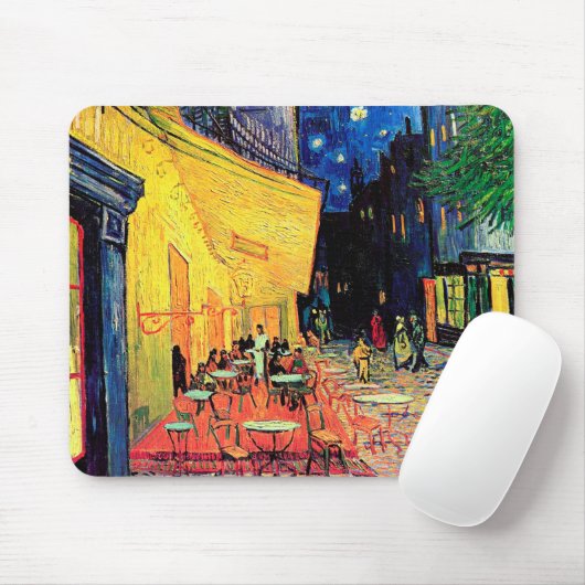 Cafe Terrace at Night, Vincent van Gogh, 1888 Mousepad (Mit Mouse)