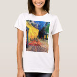 Cafe Terrace at Night, Vincent van Gogh, 1888 T-Shirt<br><div class="desc">Vincent Willem van Gogh (30. März 1853 - 29. Juli 1890) war ein niederländischer postimpressionistischer Maler, der zu den berühmtesten und einflussreichsten Persönlichkeiten in der Geschichte der Western-Kunst zählt. In etwas mehr als einem Jahrzehnt schuf er etwa 2100 Kunstwerke, darunter etwa 860 Ölgemälde, die größtenteils aus den Jahre seines Lebens....</div>