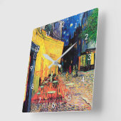 Cafe Terrace at Night, Vincent van Gogh Quadratische Wanduhr (Winkel)