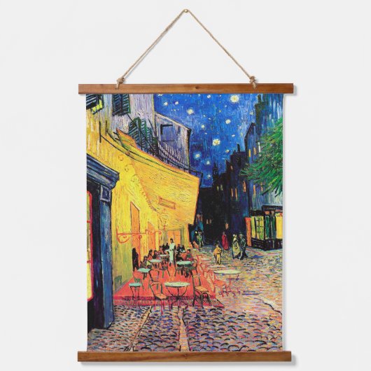 Cafe Terrace at Night, Vincent van Gogh Wandteppich Mit Holzrahmen (Vorderseite)