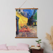 Cafe Terrace at Night, Vincent van Gogh Wandteppich Mit Holzrahmen (Schlafzimmer)