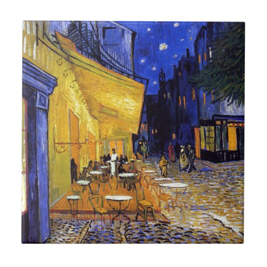 Café Terrace Cityscape Vincent van Gogh Fliese (Vorderseite)