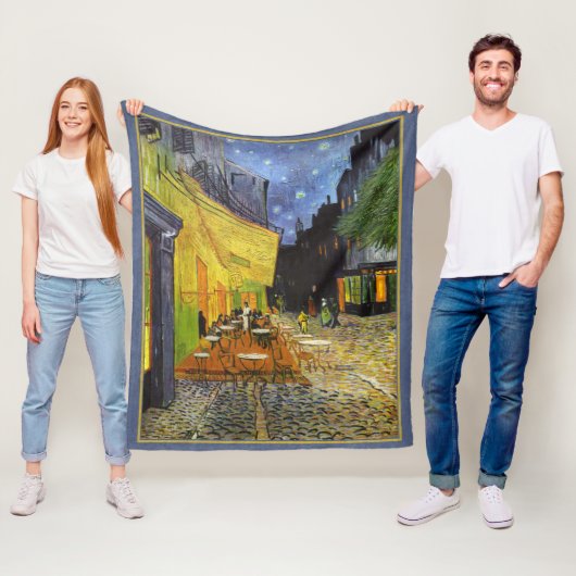 Café Terrace on Night by van Gogh Fleecedecke (Beispiel)