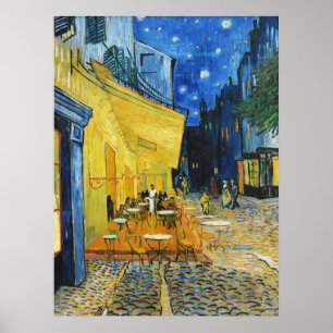Café Terrace on Night Van Gogh Art Print Poster