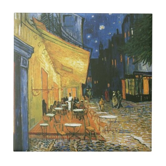 Cafe Terrace - Vincent van Gogh Fliese (Vorderseite)
