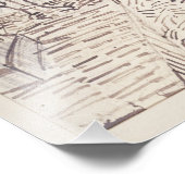 Café Terrasse am Abend, Kunstskizze, Van Gogh Fotodruck (Ecke)