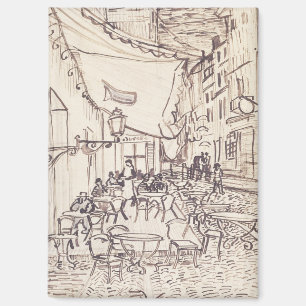 Café Terrasse am Abend, Kunstskizze, Van Gogh Magnet