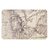 Café Terrasse am Abend, Kunstskizze, Van Gogh Magnet (Horizontal)