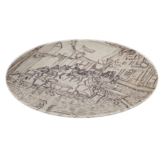 Café Terrasse am Abend, Kunstskizze, Van Gogh Schneidebrett (Ecke)