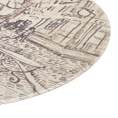 Café Terrasse am Abend, Kunstskizze, Van Gogh Schneidebrett (Ecke)