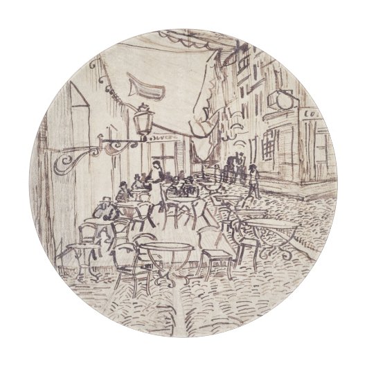 Café Terrasse am Abend, Kunstskizze, Van Gogh Schneidebrett (Vorderseite)