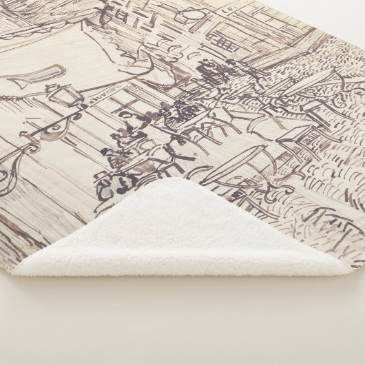 Café Terrasse am Abend, Kunstskizze, Van Gogh Sherpadecke (3/4)